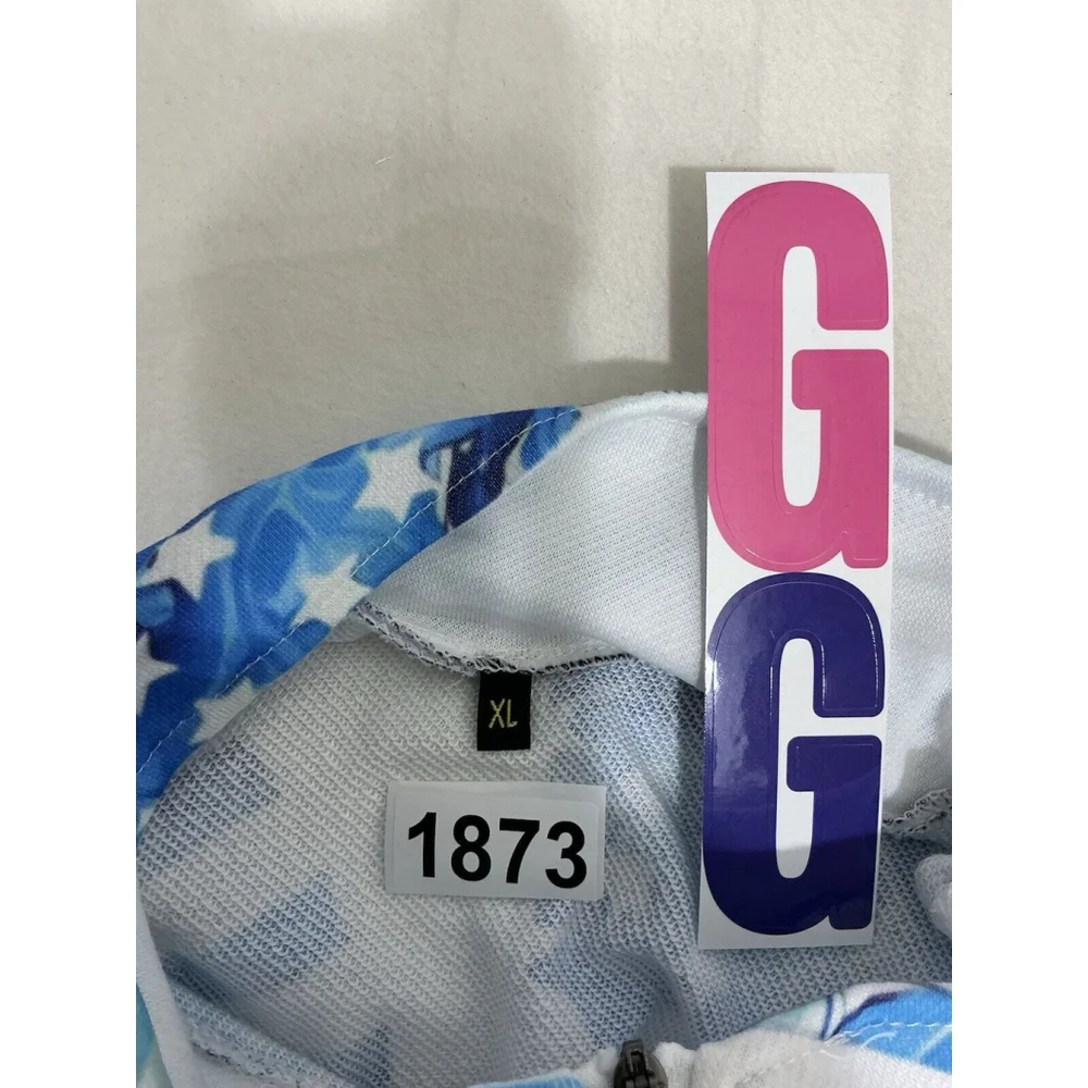 Men’s White Pullover Long Sleeve 1/4 Zip Golf Logo Shirt XL